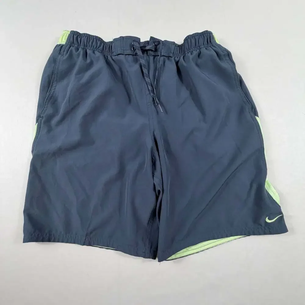 Nike Contend 2.0 Volley Swim Trunks Gray/Neon Green Size Large